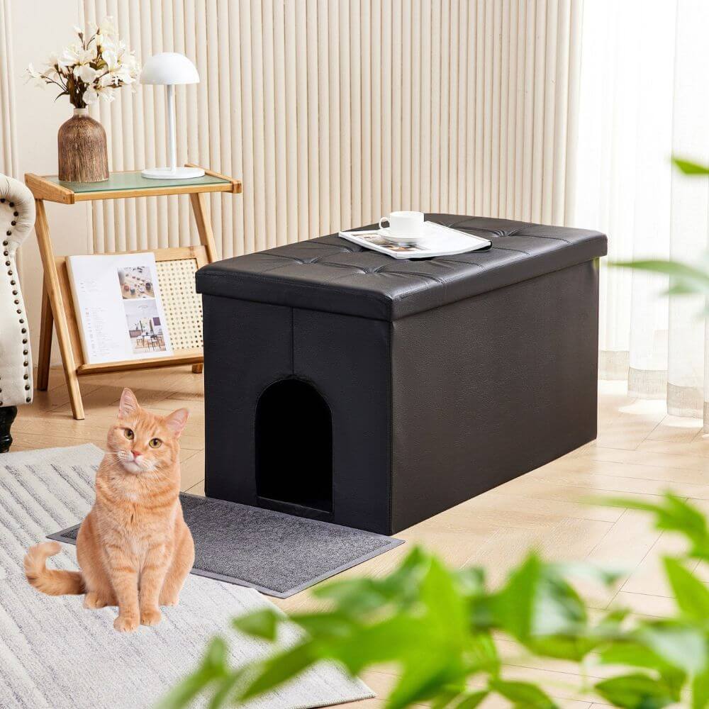 Cat Litter Box Enclosure Furniture Hidden