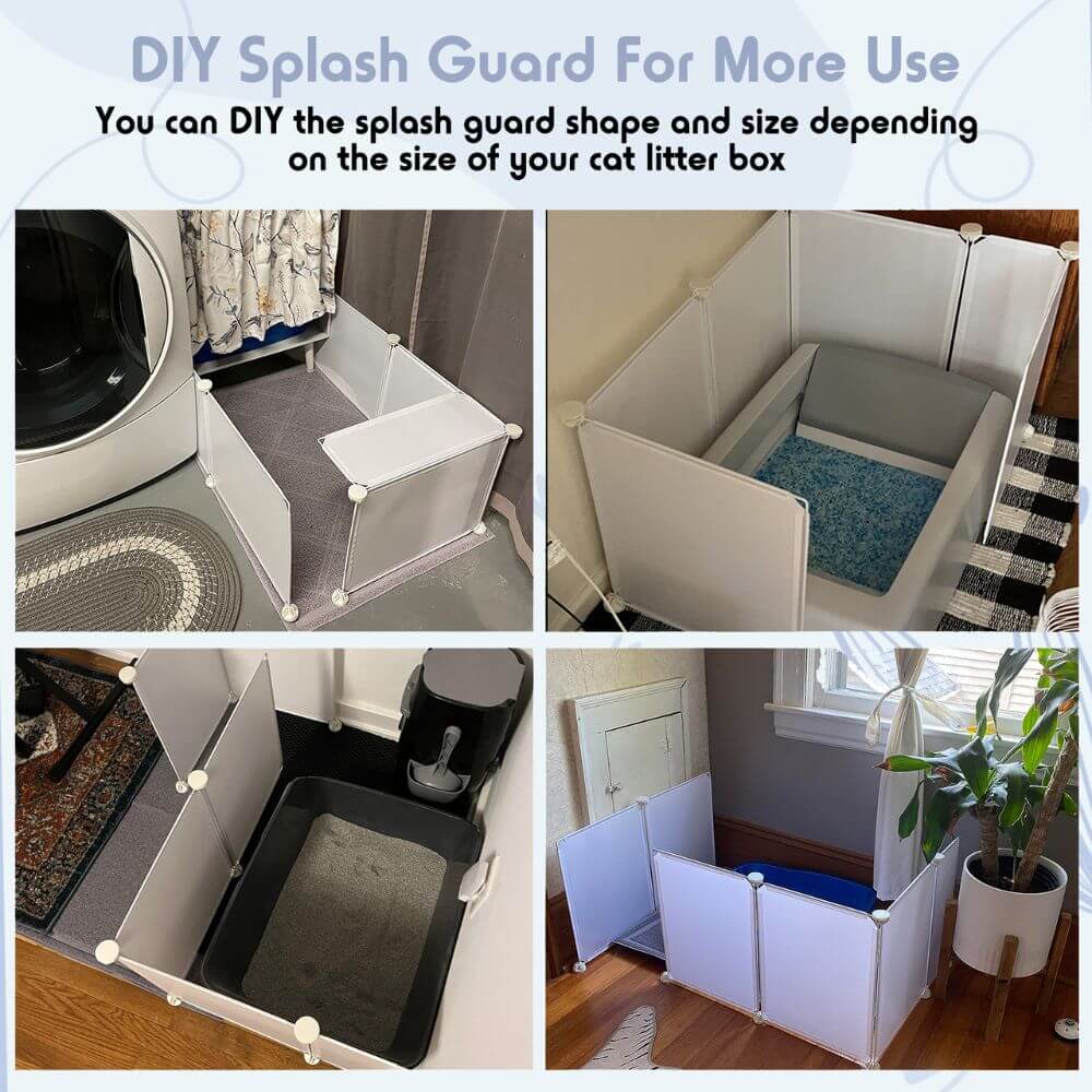 Extra Large Cat Litter Box Enclosure Splash Guard With Litter Mat Easy Clean
