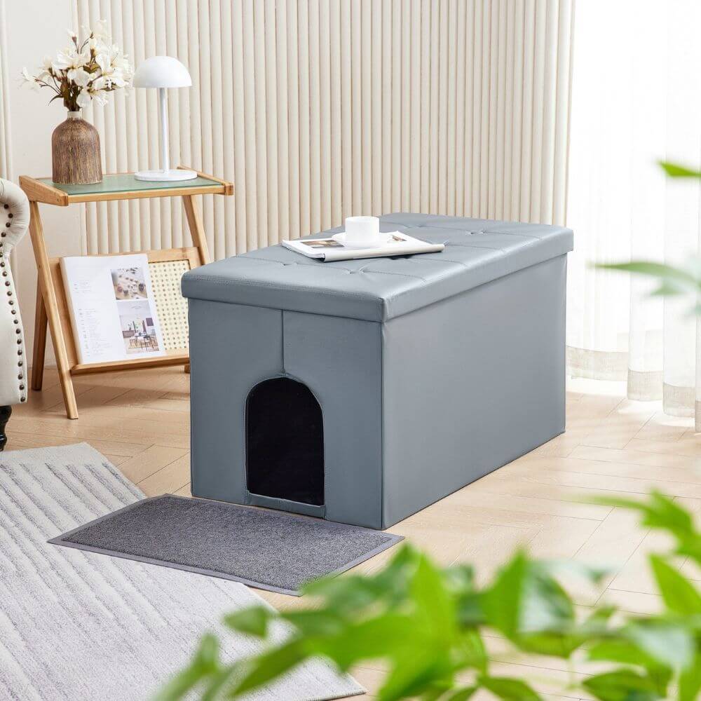 Cat Litter Box Enclosure Furniture Hidden