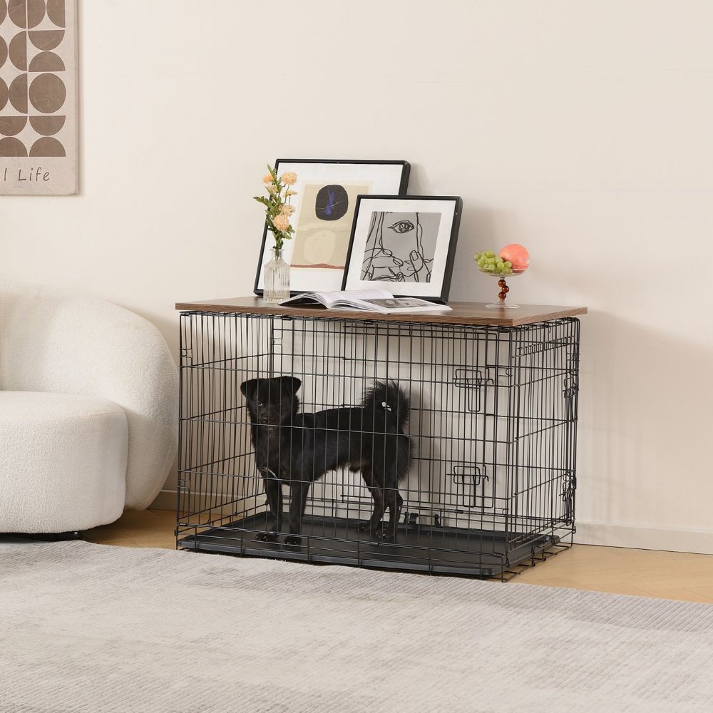 Wood Dog Crate Topper Dog Crate Wood Tabletop For 24 Inch Crate ( NO CRATE )