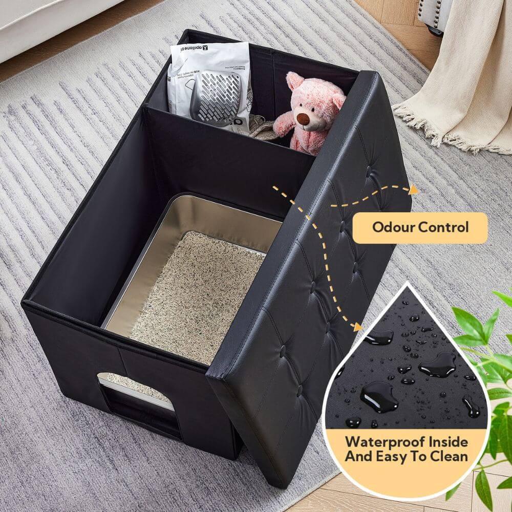 Stainless Steel Cat Litter Box Enclosure Furniture  For Large Cats