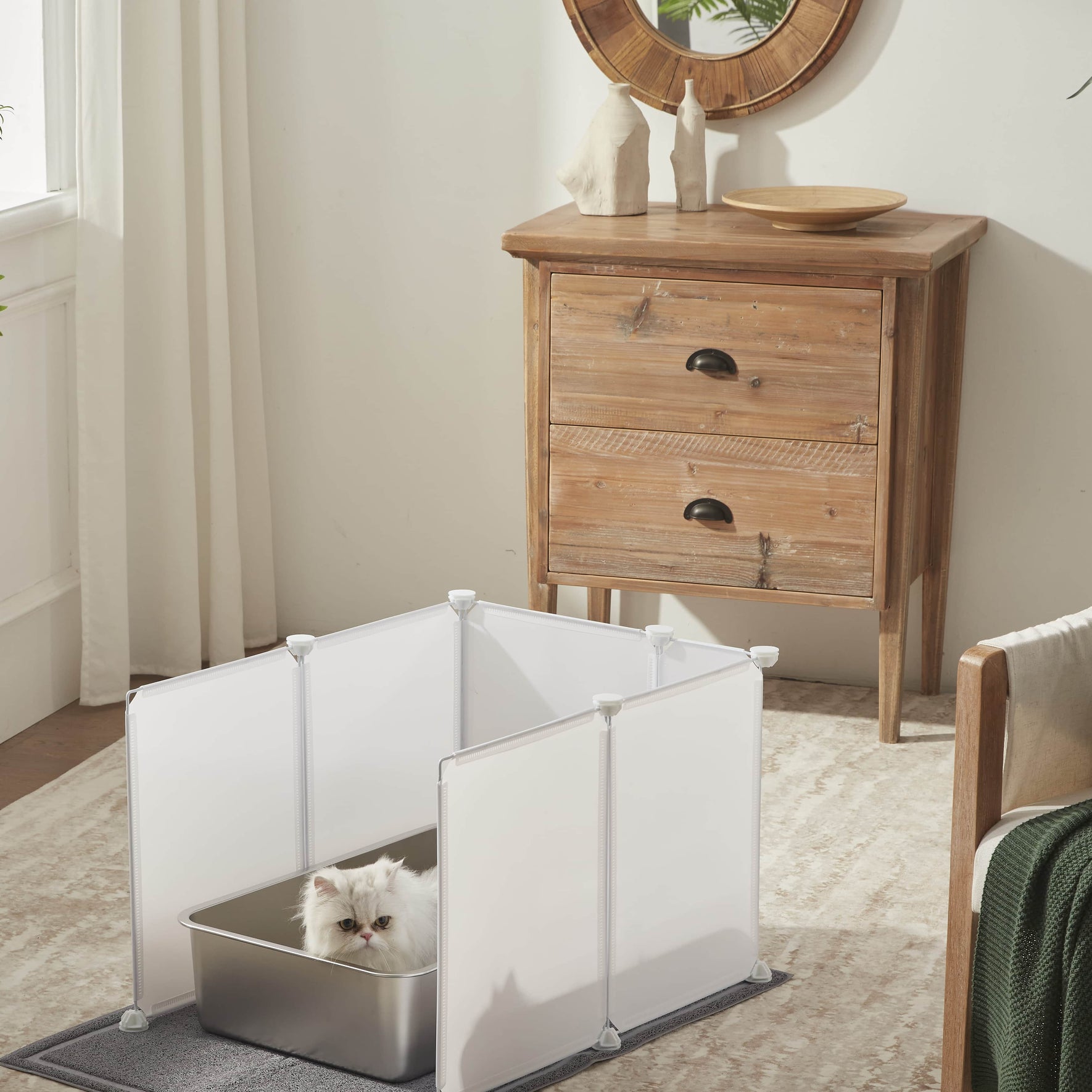 Brand New Cat Litter Box Enclosure Splash Guard meexpaws