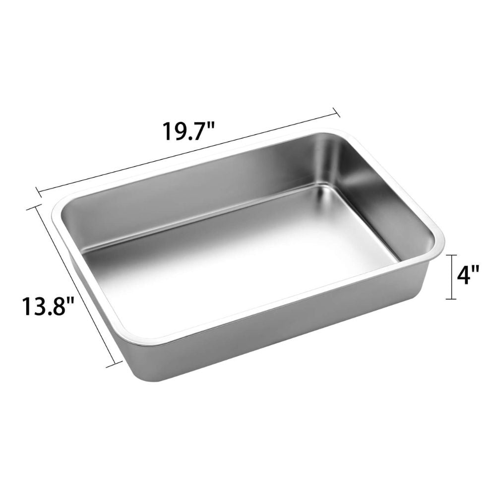 Large Stainless Steel Litter Box For Cats Include Scoop Splash Guard And Mat