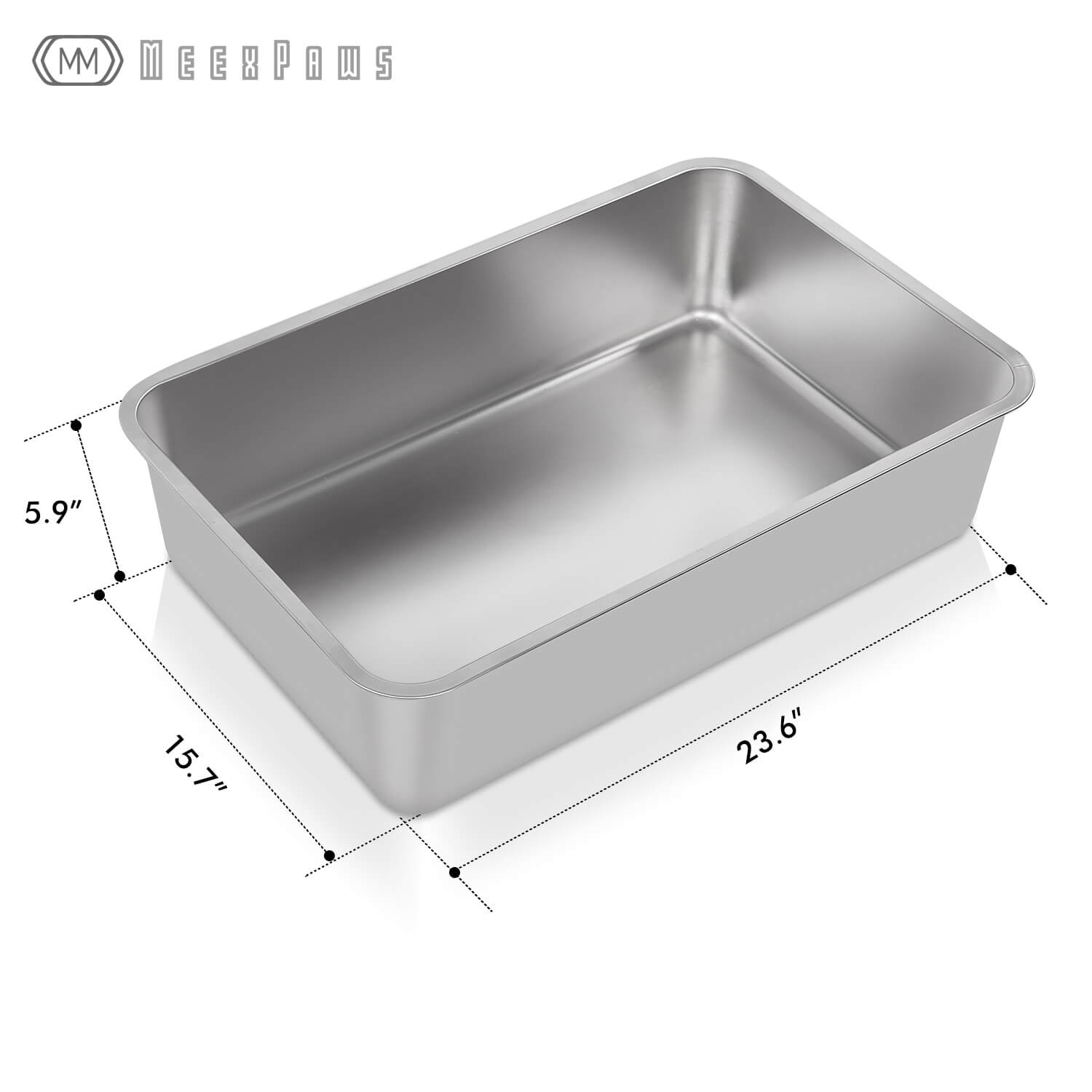 meexpaws extra large stainless steel litter box kit